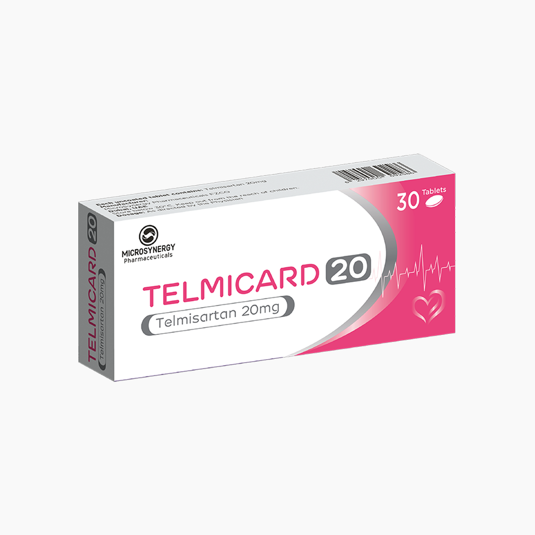 TELMICARD 20MG 30T packaging visual